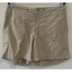 Columbia Women's XL Khaki‎ Beige Hiking Outdoor Shorts Nylon Blend 107AL4426